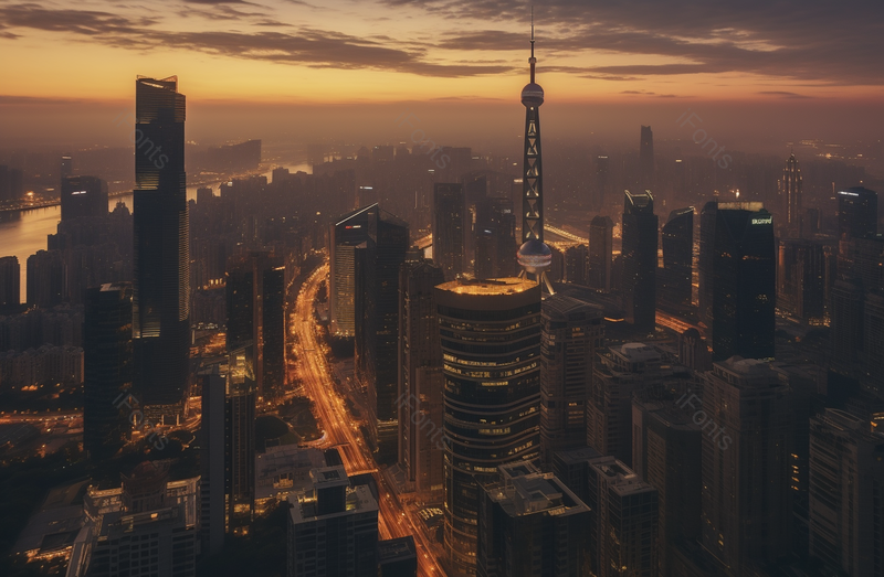 高楼大厦城市建筑现代化智慧城市多云的天空余晖实拍摄影图,高清,摄影图,摄影图片,图片大全,摄影图免费下载